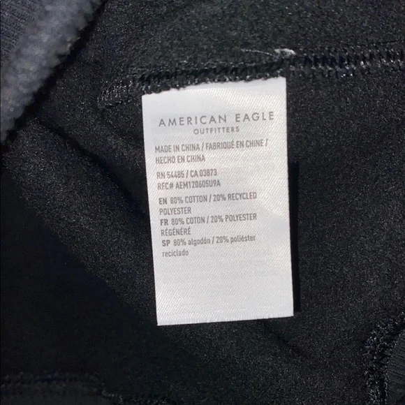 American Eagle Outfitters Crop CrewBlack Sweatshirt with Rhinestones - Picture 5 of 6